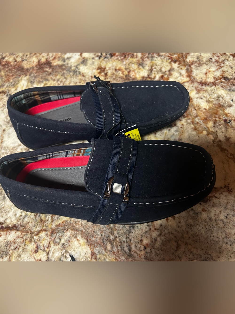 NWT Boy’s 12 Navy Blue Suede Slip-On Loafers Dress Shoes